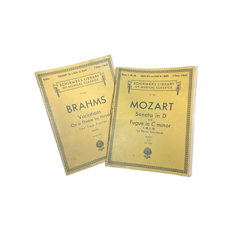 Vintage‎ Schirmer Musical Classics Brahms Mozart Piano Scores Lot of 2